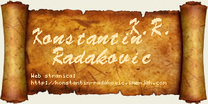 Konstantin Radaković vizit kartica